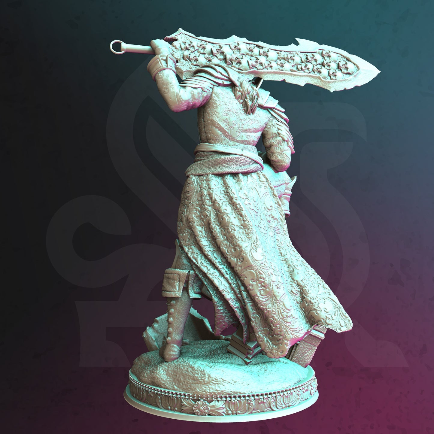 Vampiric Warrior Necromancer Paladin Villain 32mm Scale - Vampire Swordsman by DM Stash