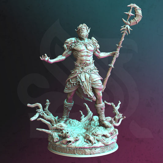 Elven Elder Shaman Warlock Spellcaster Miniature 32mm Scale - Star Druid by DM Stash