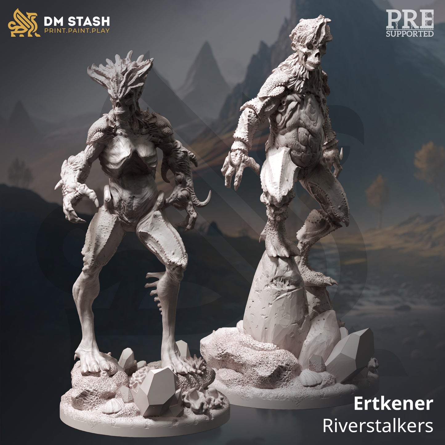 Water Zombie Drowner Enemy Abberation Undead Duo 32mm Scale - Riverstalkers by DM Stash