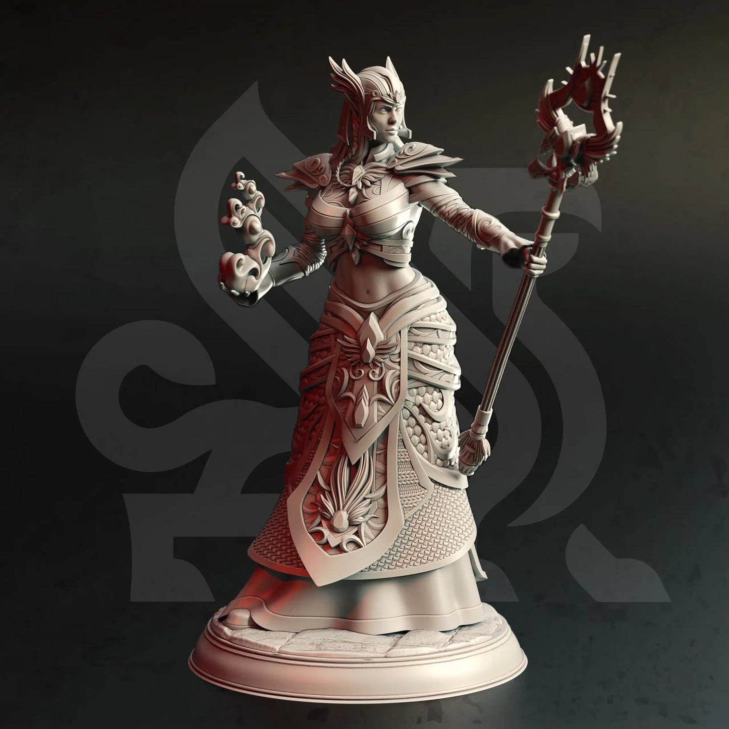 Elven Female Mage Spellcaster Villain 32mm Scale - High Elven Witch Queen by DM Stash