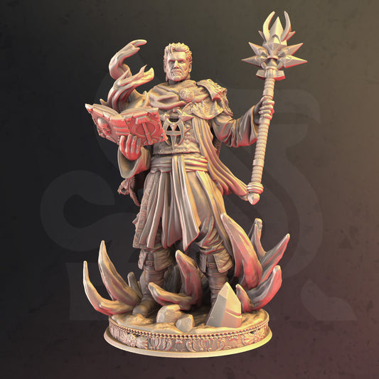 Spellbook Caster Mage Sorcerer Cultist Villain 32mm Scale - Human Wizard Loremaster by DM Stash