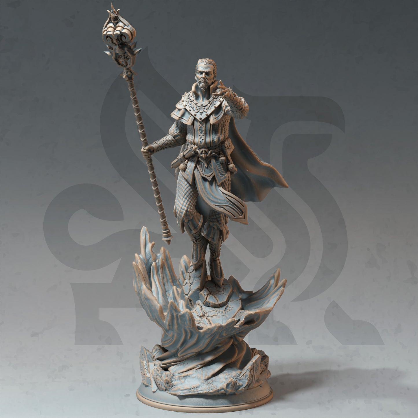 Wizard Elder Arcane Staff Mage Headmaster 32mm Scale - Master Sorcerer by DM Stash