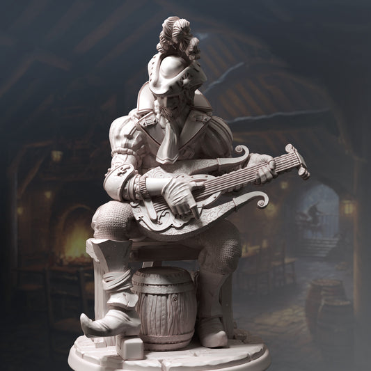 Elf Lute Bard Warrior Tavern Musician Miniature 32mm Scale - Half-Elf Bard by DM Stash