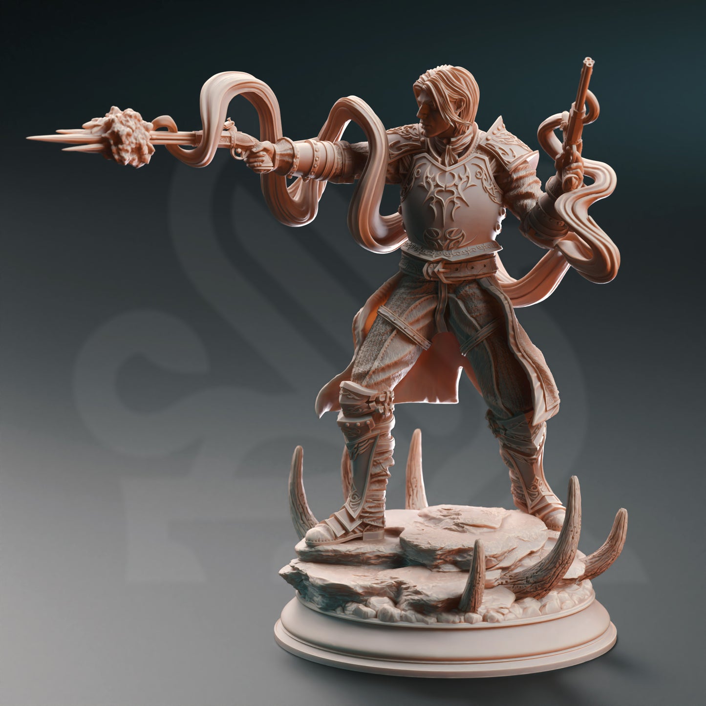 Warlock Fighter Gunslinger Victorian Soldier 32mm Scale - Human Magic Marksman by DM Stash