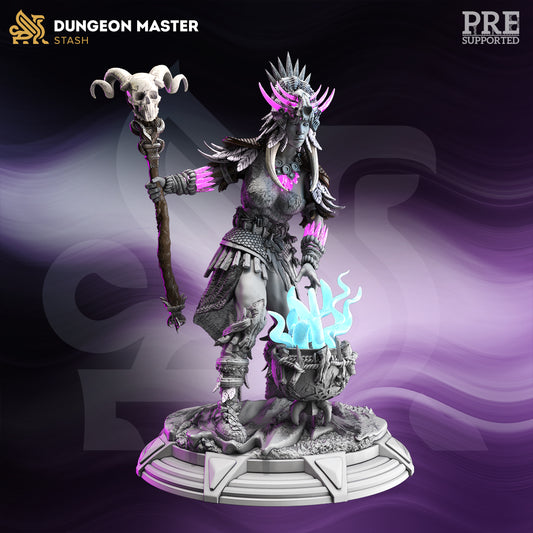 Tribal Female Witch Warlock Spellcaster Sorceress 32mm Scale - Goliath Shaman by DM Stash