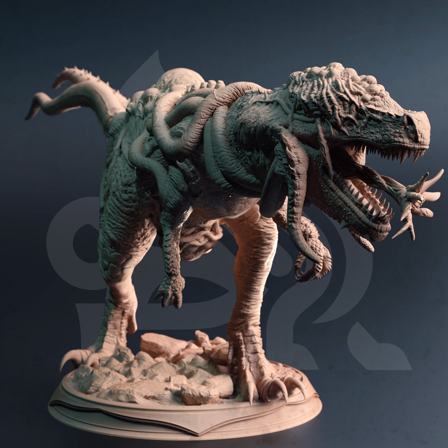 Giant Enemy T-Rex Monster Boss 32mm Scale - Eldritch Dinosaur by DM Stash