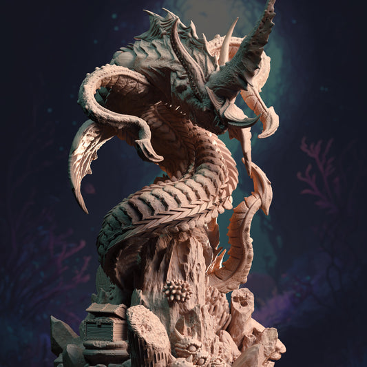 Giant Enemy Eel Gargantuan Sea Monster Boss 32mm Scale - Ancient Corrupted Leviathan by DM Stash