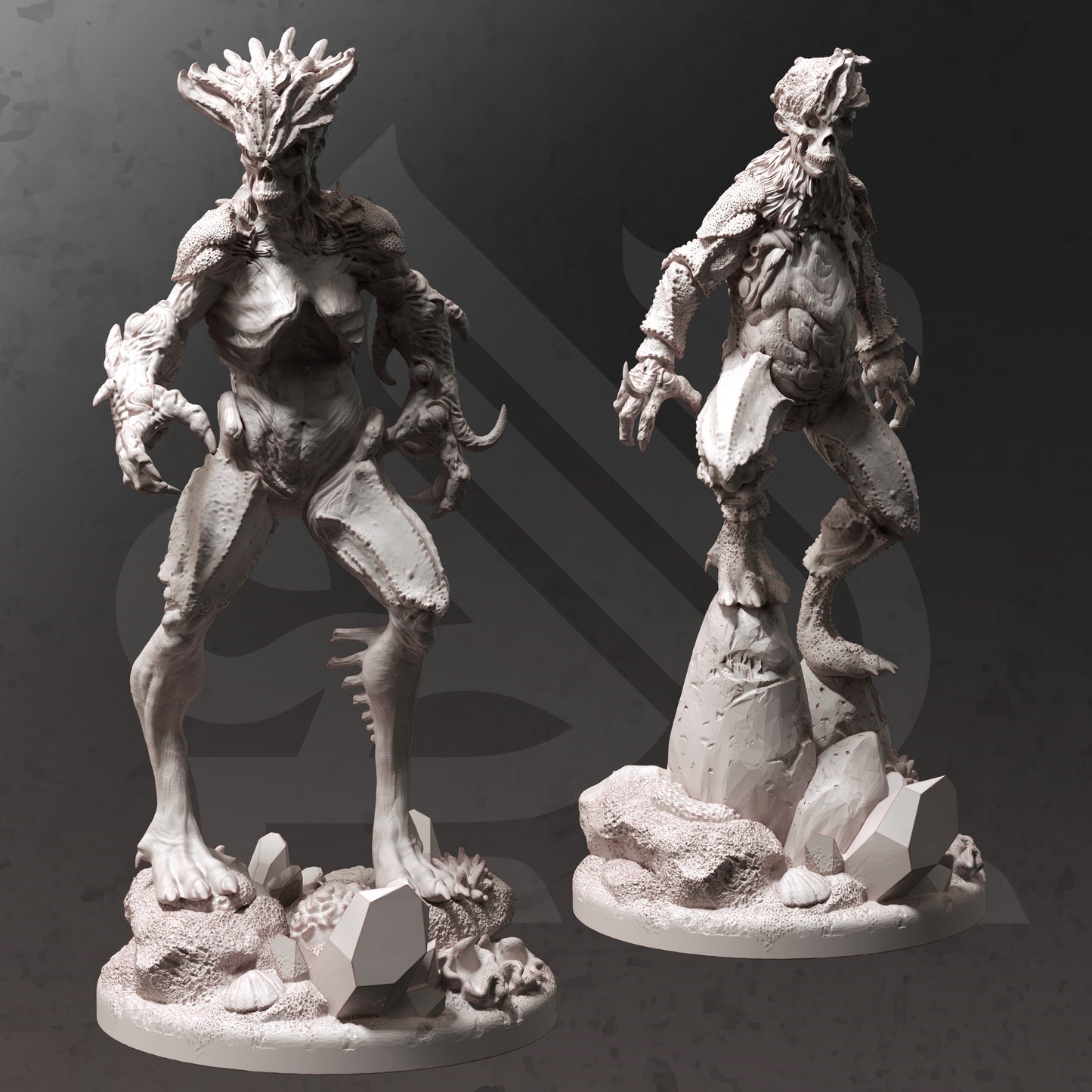 Water Zombie Drowner Enemy Abberation Undead Duo 32mm Scale - Riverstalkers by DM Stash