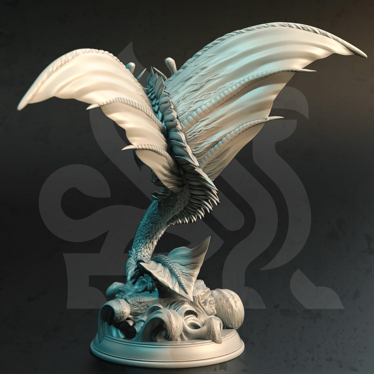 Draconic Wyrmling Boss Monster Miniature 32mm Scale - Juvenile Mana Wyrm by DM Stash