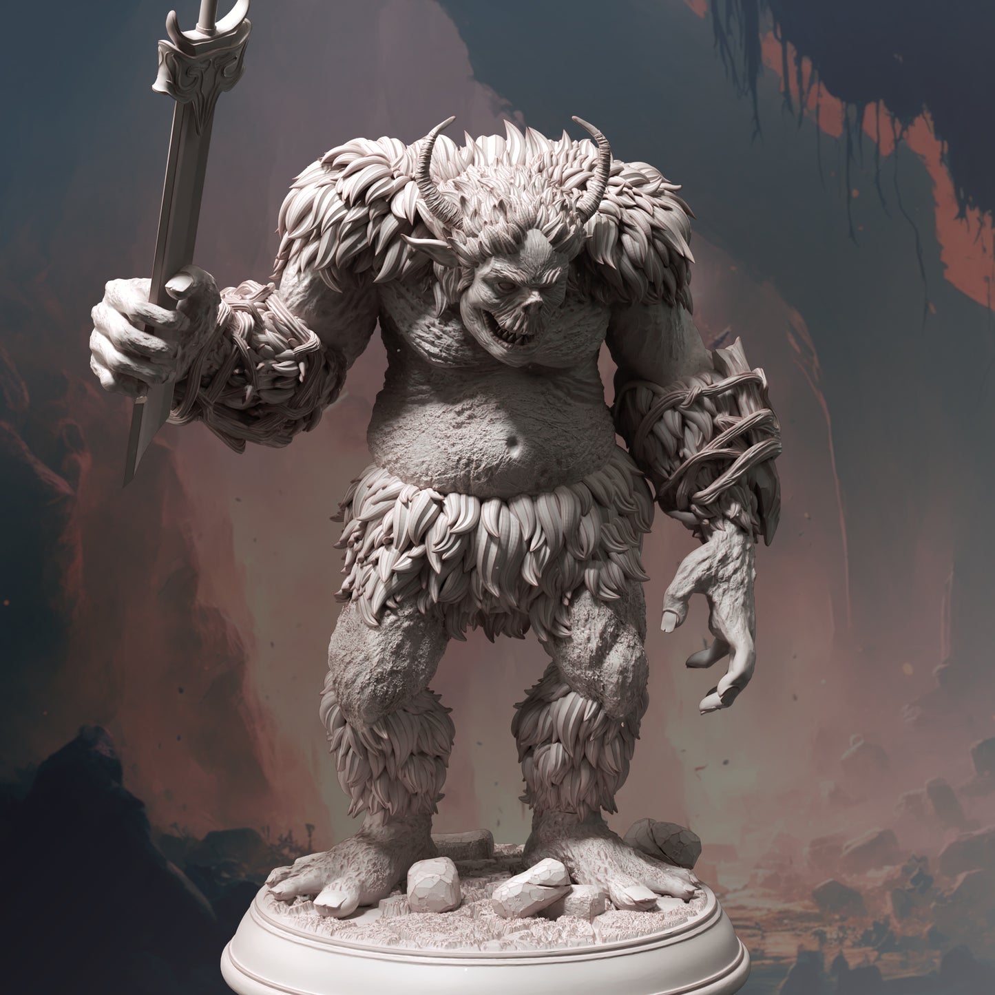 Yeti Troll Monster Abomination Miniature 32mm Scale - Cave Troll by DM Stash