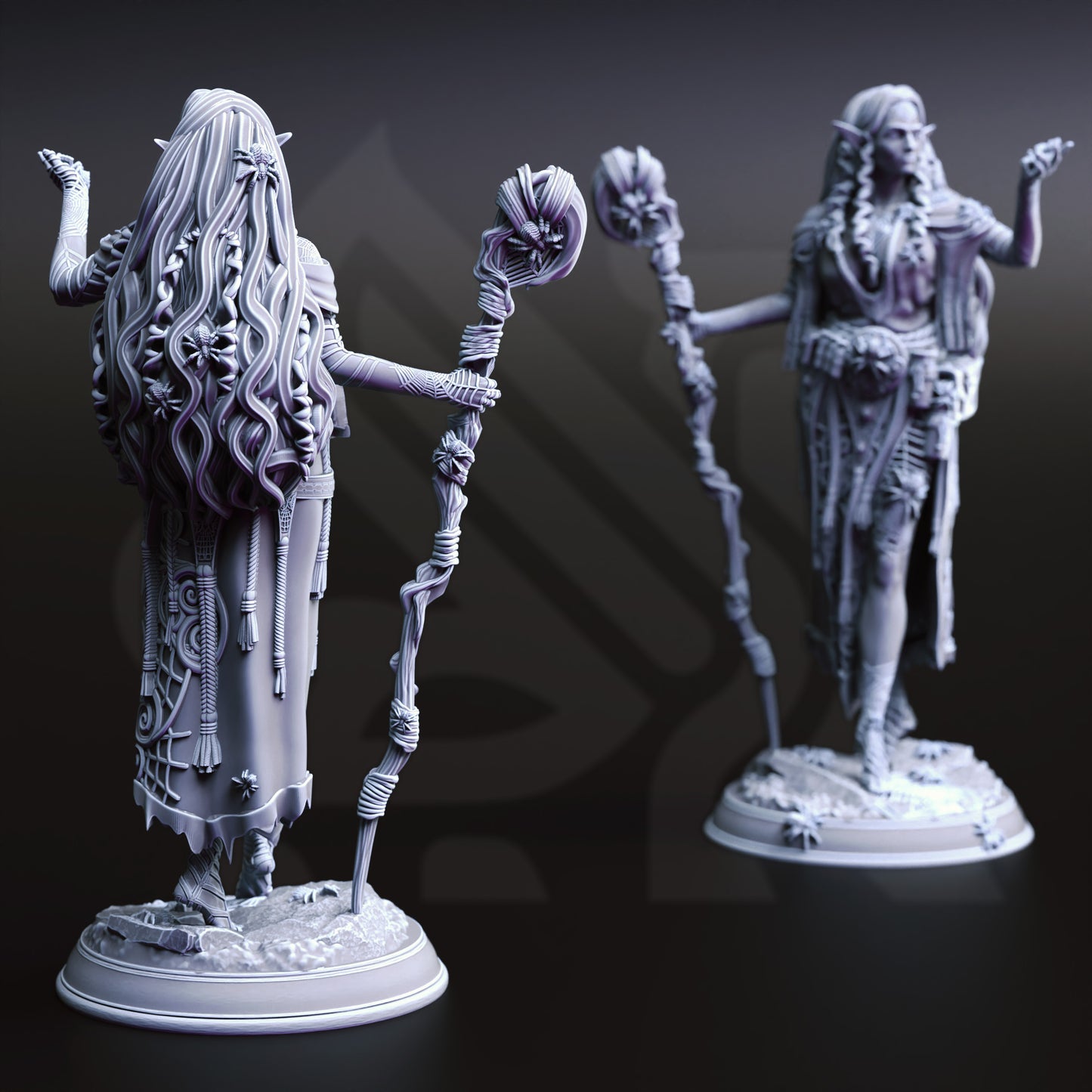 Elf Druid Wizard Spellcaster Villain Mage 32mm  Scale - Spidermancer by DM Stash