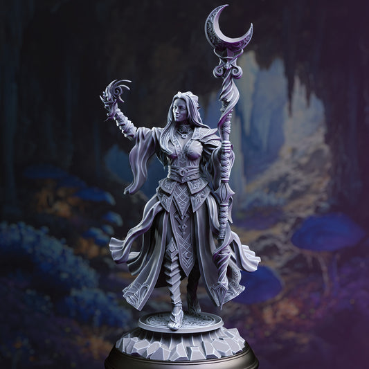 Elf Mage Female Spellcaster Genasi Staff 32mm Scale - Kadna Glydrin by DM Stash