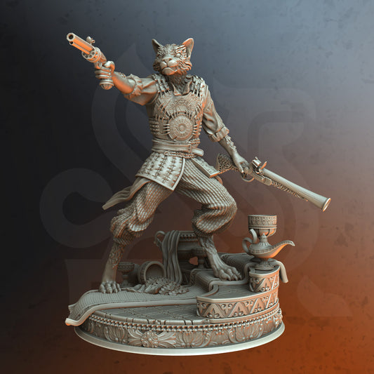 Tabaxi Hybrid Rogue Fighter Gun Ranger 32mm Scale - Gunslinger by DM Stash