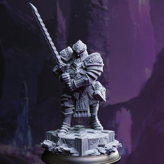 Dwarf Warrior Greatsword Fighter Paladin 32mm Scale - The Chronicler by DM Stash