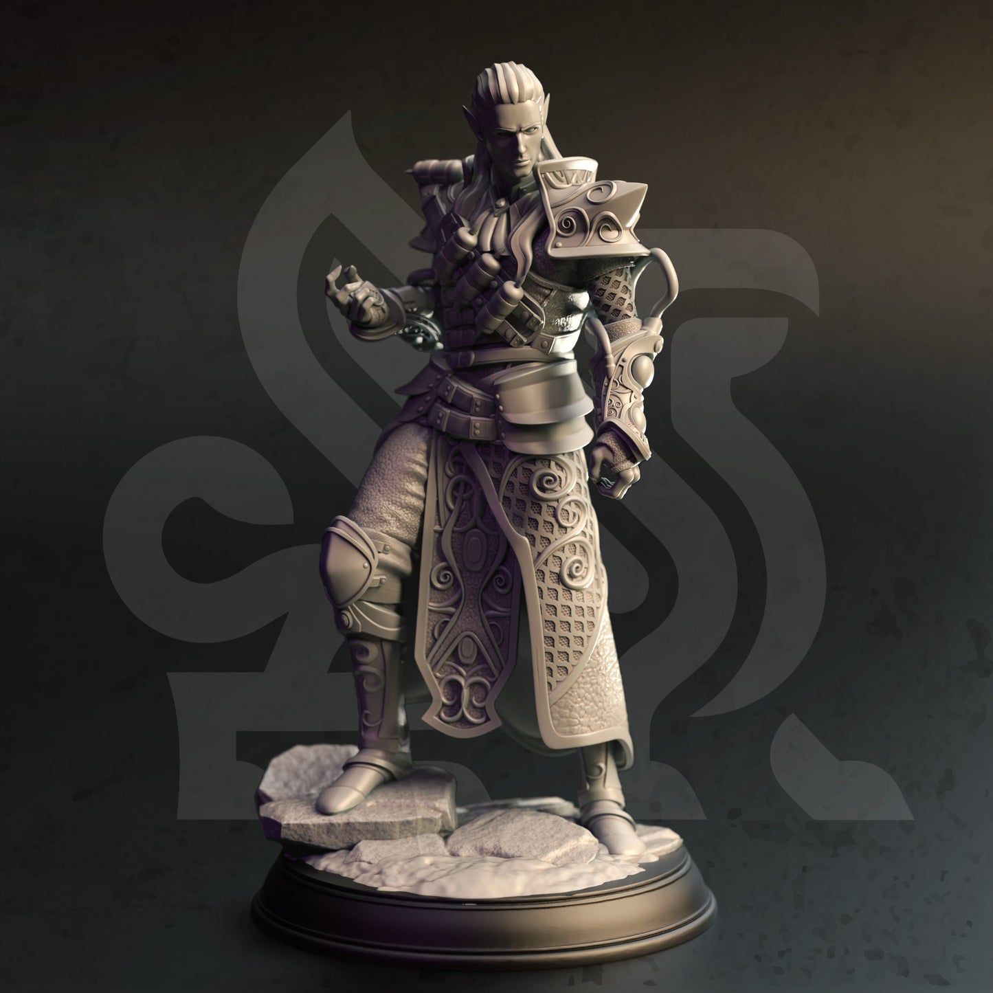 Elven Wizard Mage Spellcaster Miniature 32mm Scale - High Elf Artificer by DM Stash