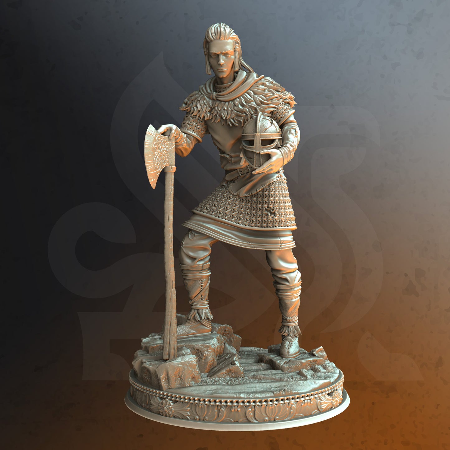 Viking Celtic Axe Warrior Barbarian Soldier 32mm Scale - Anglo-Saxon Fighter by DM Stash