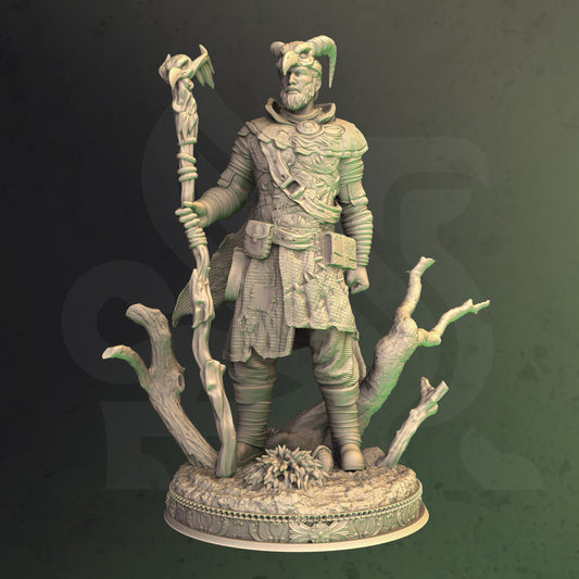 Nature Woodsman Nomad Spellcaster NPC 32mm Scale - Tiefling Druid by DM Stash