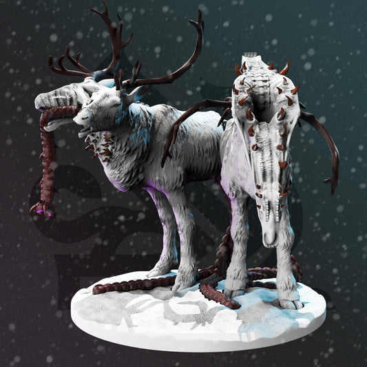 Winter Deer Beast Shapeshifting Monster Abomination Minion 32mm Scale - Abominable Shapeshifter Deer by DM Stash