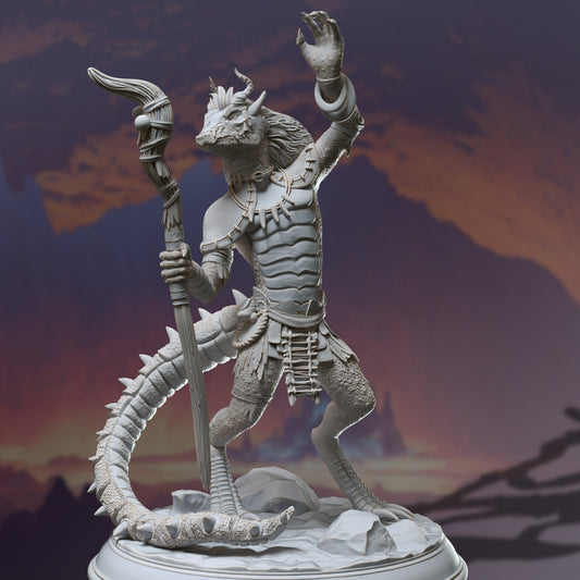 Dragonborn Warlock Draconic Druid Spellcaster 32mm Scale - Kobold Shaman by DM Stash