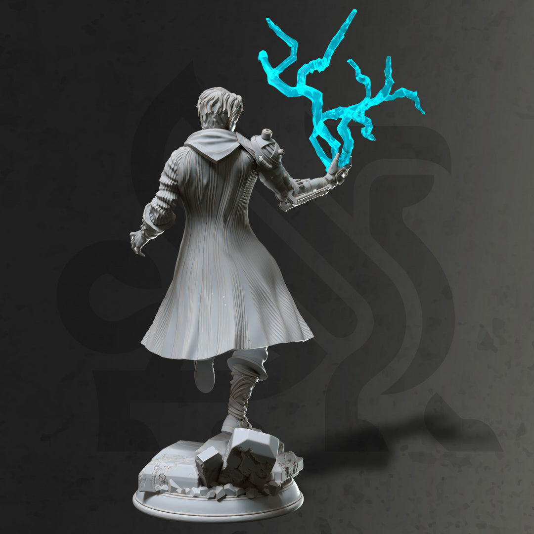 Mad Scientist Wizard Steampunk Spellcaster Genasi 32mm Scale - Clockwork Artificer by DM Stash