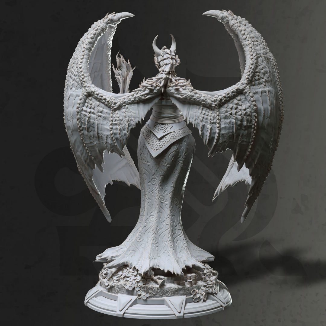 Dragonborn Female Deity Spellcaster Mage NPC 32mm Scale - Dragon Warlock by DM Stash