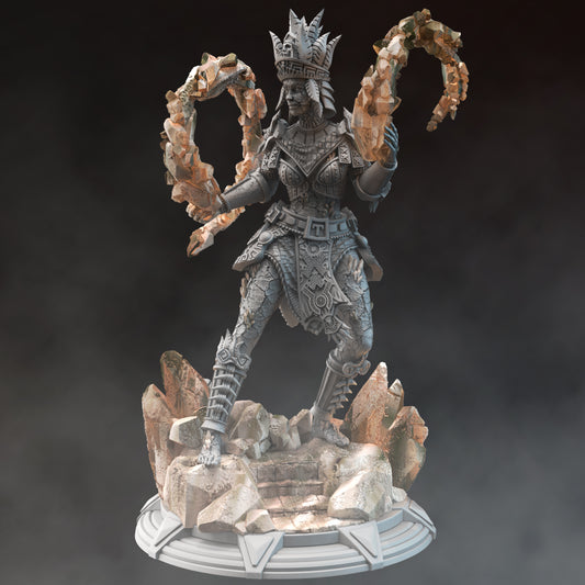 Earth Genasi Female Tribal Sorcerer Warlock 32mm Scale - Earthern Geomancer by DM Stash