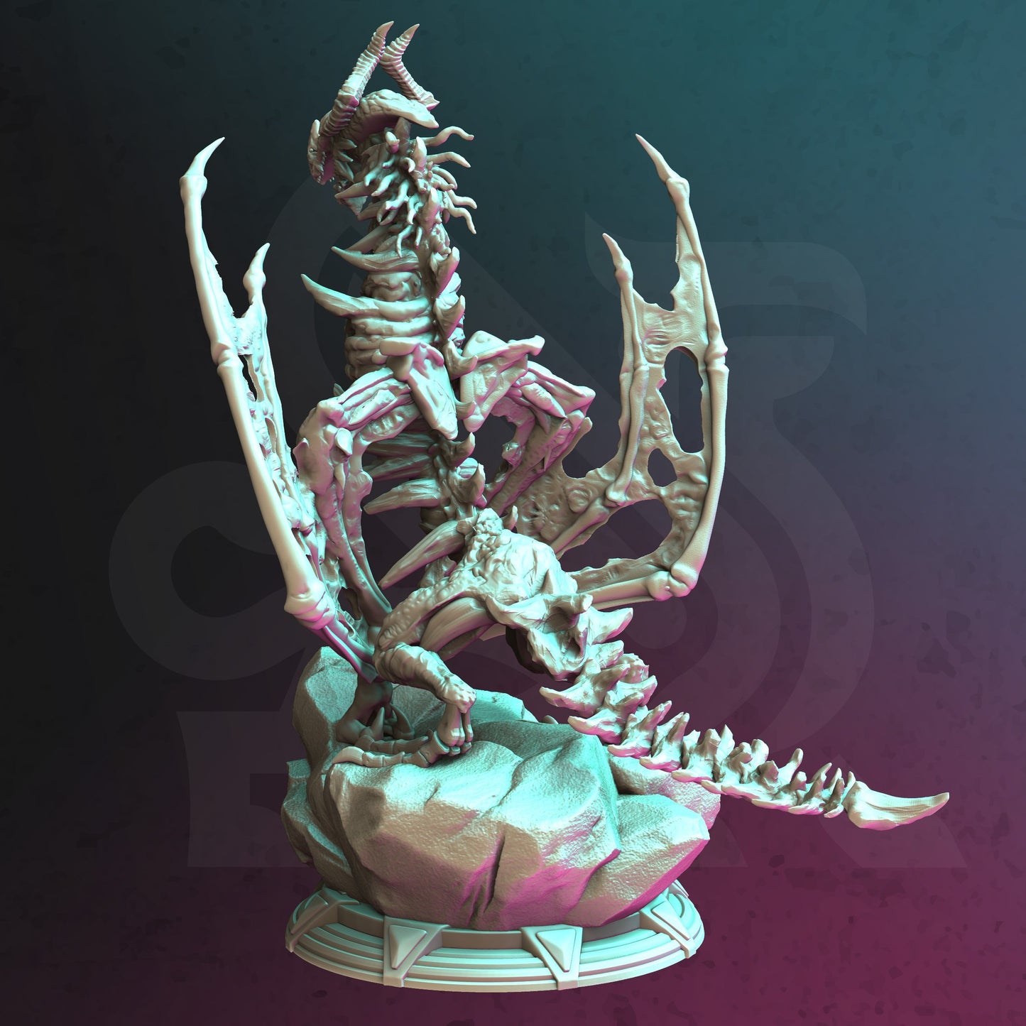 Bone Dragon Gargantuan Undead Boss Monster 32mm Scale - Ancient Dracolich by DM Stash