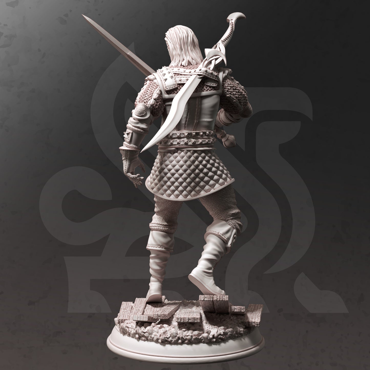 Vampire Slayer Rogue Warrior Human Miniature 32mm Scale - Old Master Bloodhunter by DM Stash