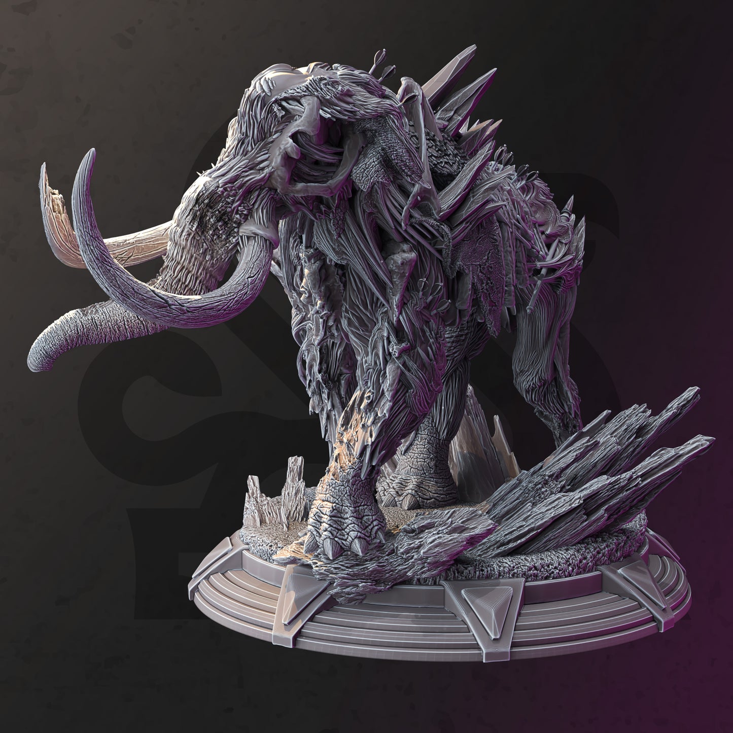 Undead Mammoth Large Frozen Beast 32mm Scale - Mammoth by DM Stash