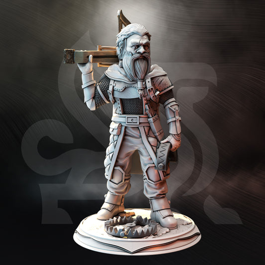 Dwarf Trapper Ranger Crossbow Miniature 32mm Scale - Half-Dwarf Hunter by DM Stash