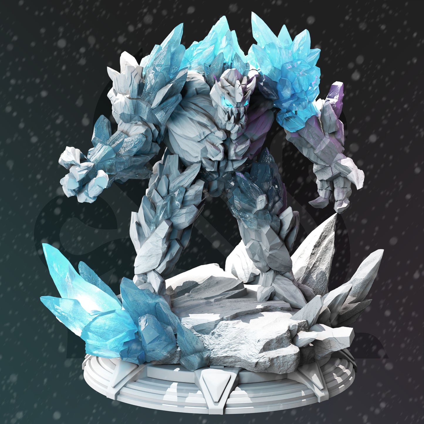 Winter Ice Giant Monster Construct 32mm Scale - Animated Frost Golem by DM Stash